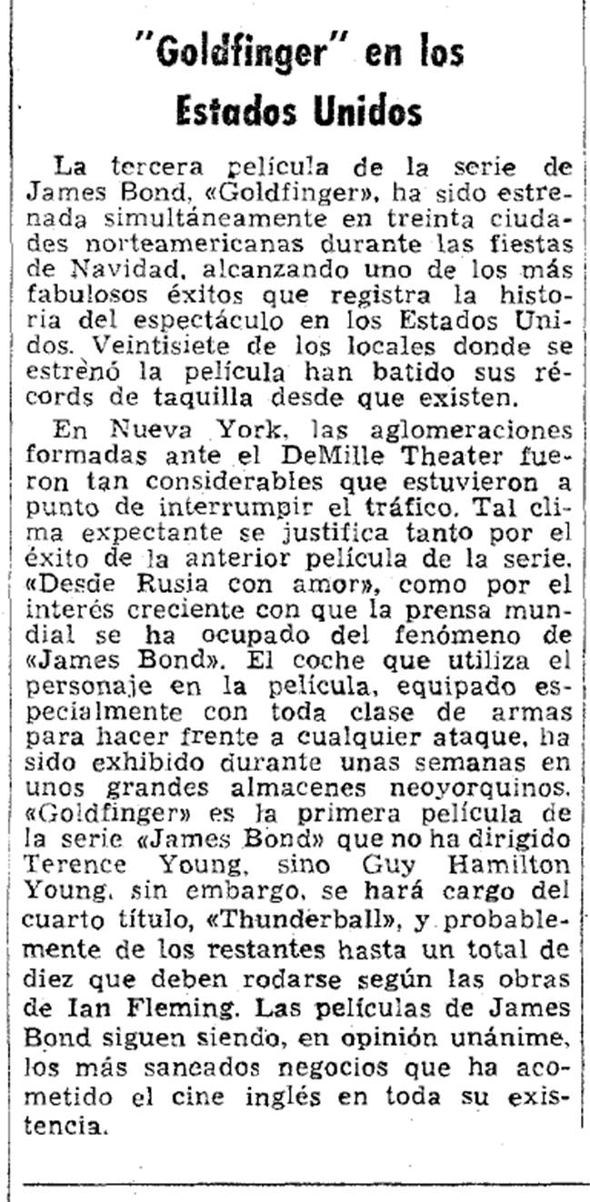 03 1965 01 23 La Vanguardia Barcelona 029 Goldfinger en USA
