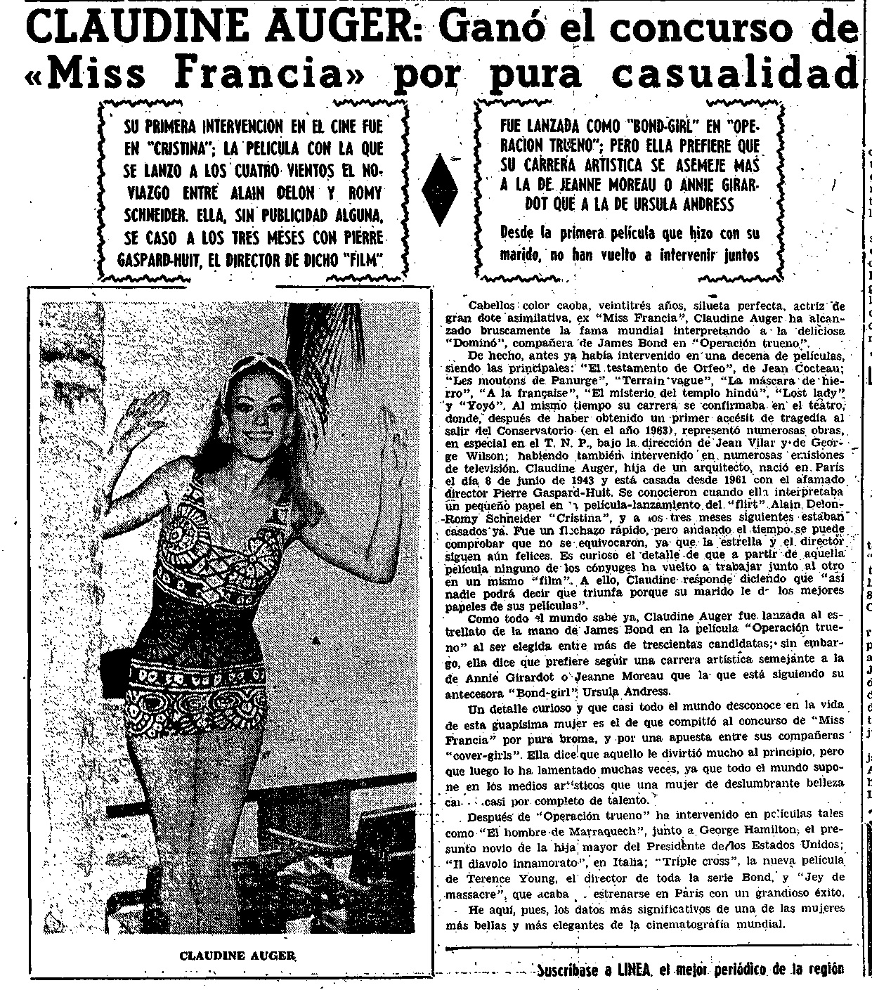 04 1967 02 23 Linea Murcia 14 Claudine Auger