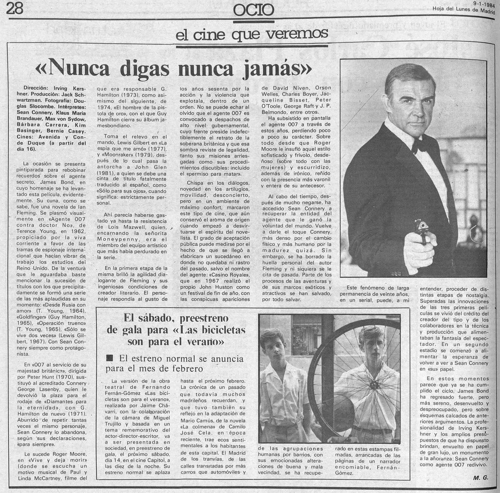 83 NSNA 1984 01 09 Hoja del Lunes de Madrid Critica