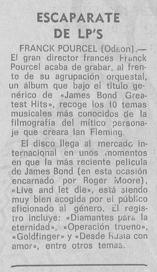 08 1973 12 10 Hoja del Lunes de Barcelona Frank Pourcel