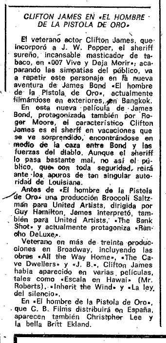 09 1974 07 18 Mundo Deportivo Barcelona 28 Clifton James