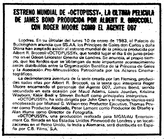 13 1983 02 02 Mundo Deportivo Barcelona 34 Estreno mundial