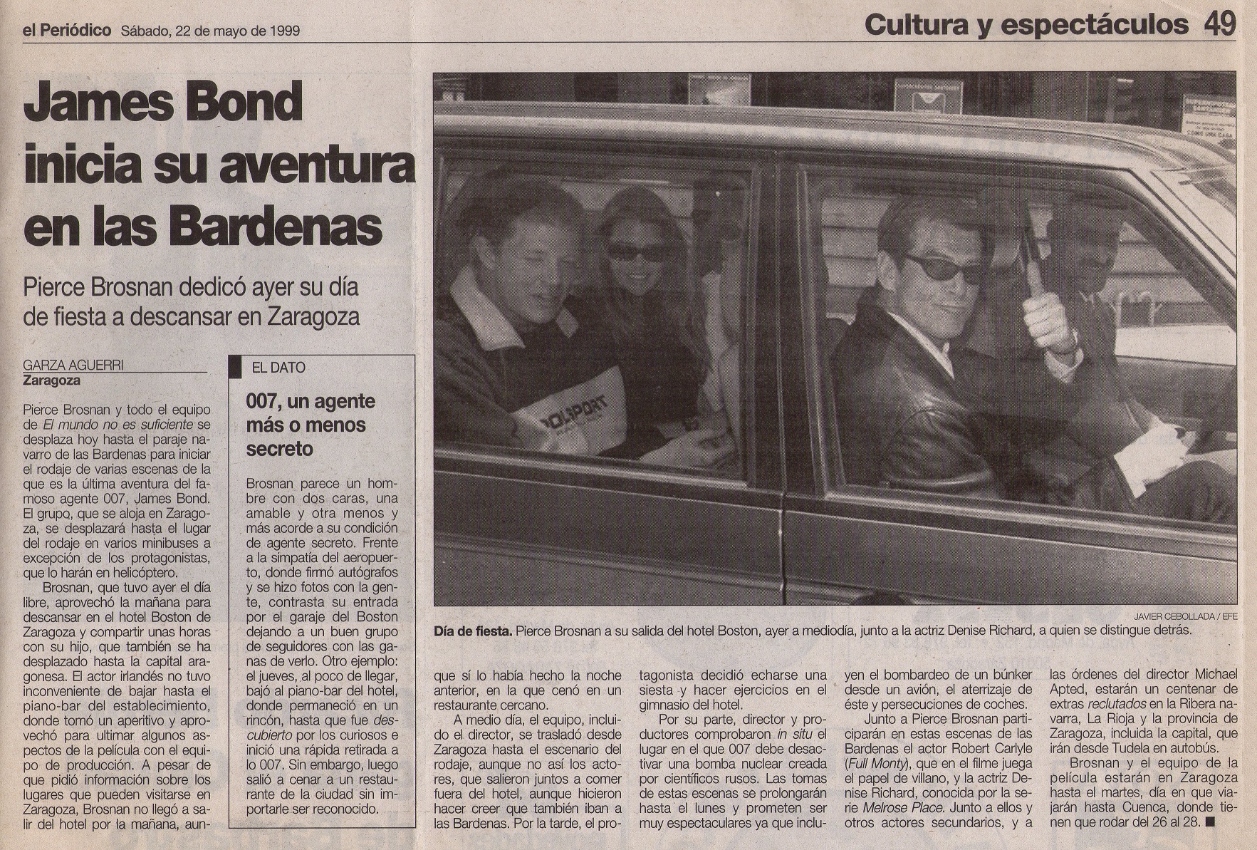 19 1999 05 22 El Periodico de Aragon 49 Rodaje Bardenas