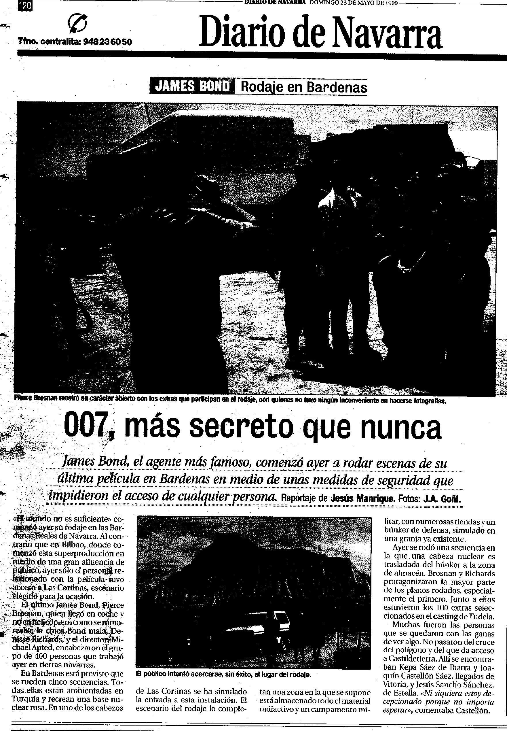 19 1999 05 23 Diario de Navarra 120 Rodaje Bardenas