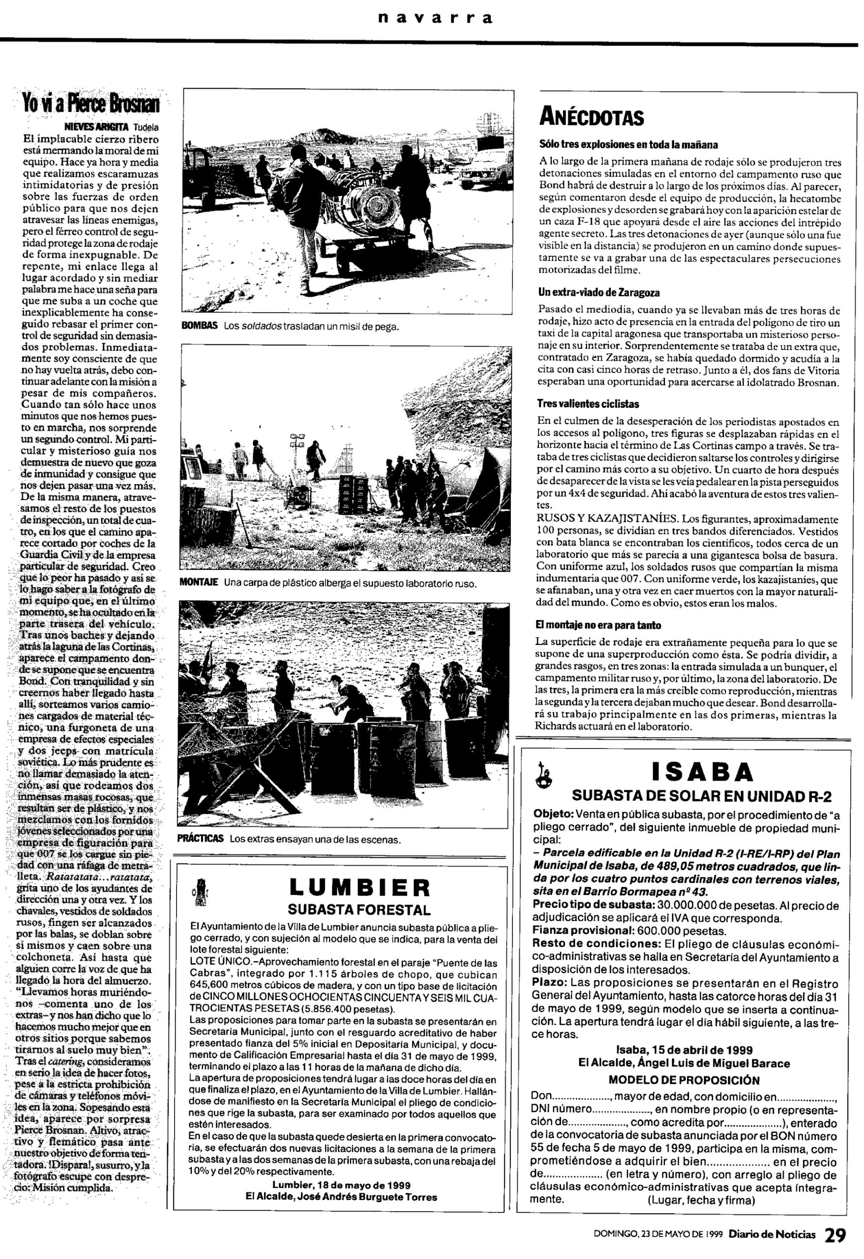 19 1999 05 23 Diario de Noticias Navarra 29 Rodaje Bardenas scaled