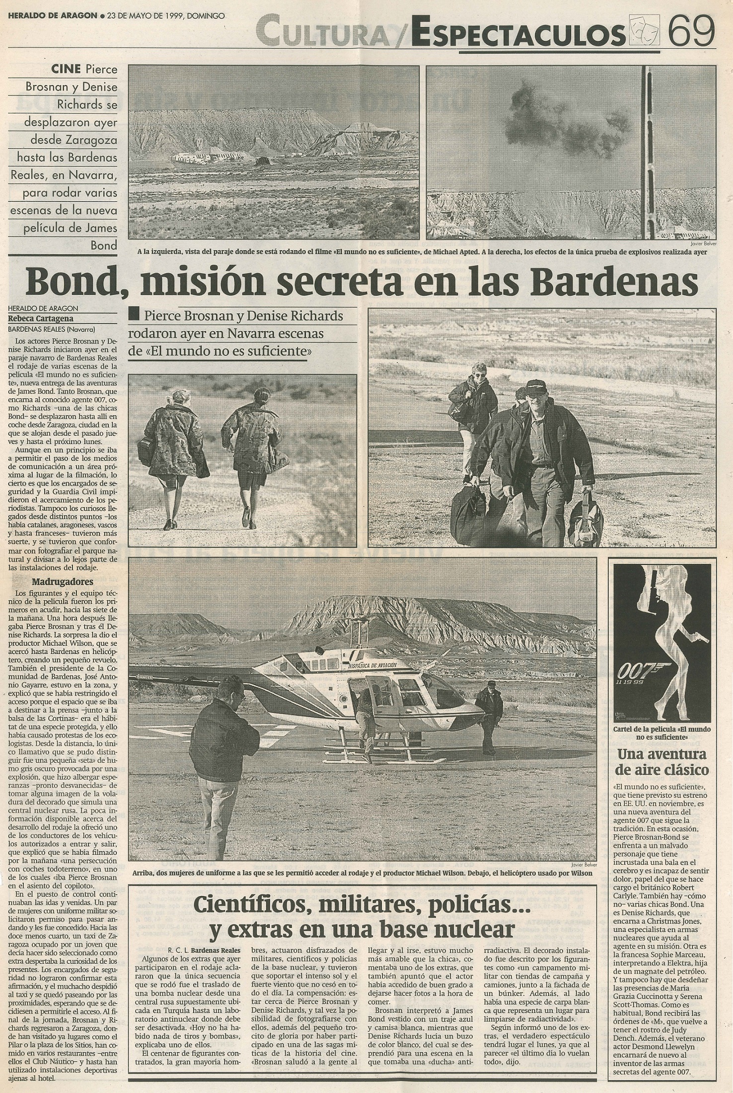 19 1999 05 23 Heraldo de Aragon 69 Rodaje Bardenas