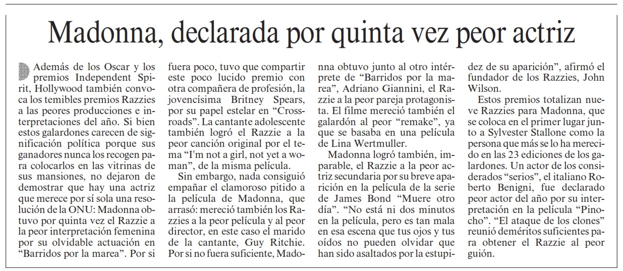 20 2003 03 24 La Vanguardia 47 Razzies