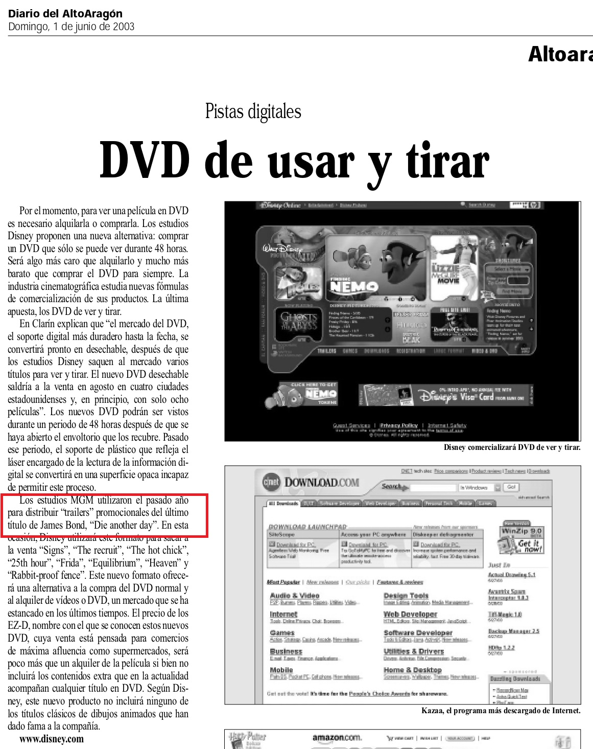 20 2003 06 01 Diario del Alto Aragon Huesca 75 Promocion