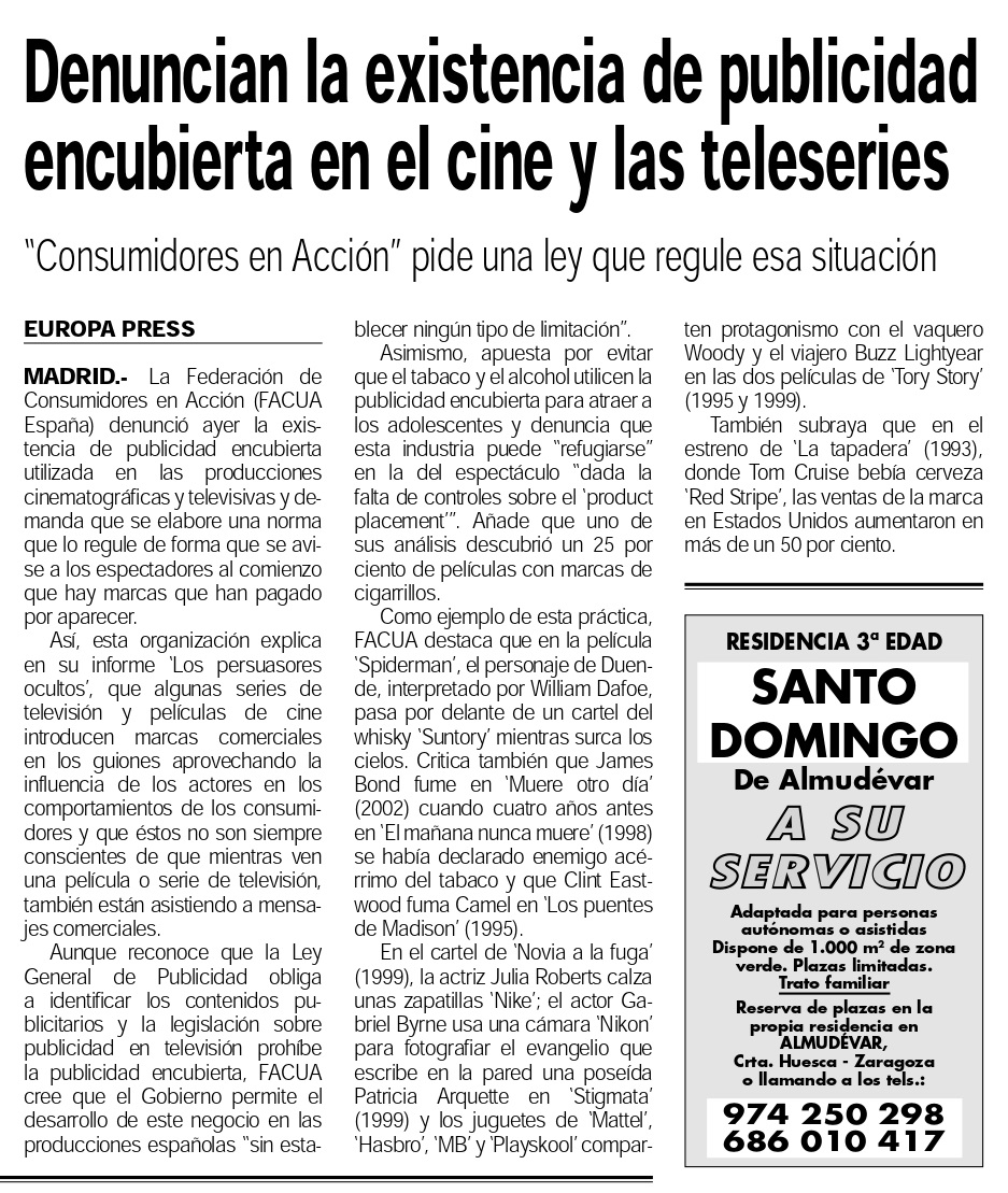 20 2003 08 09 Diario del Alto Aragon Huesca 45 Publicidad