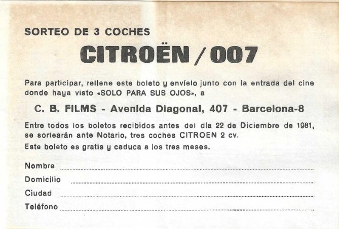 FYEO Spain Citroen contest papeleta