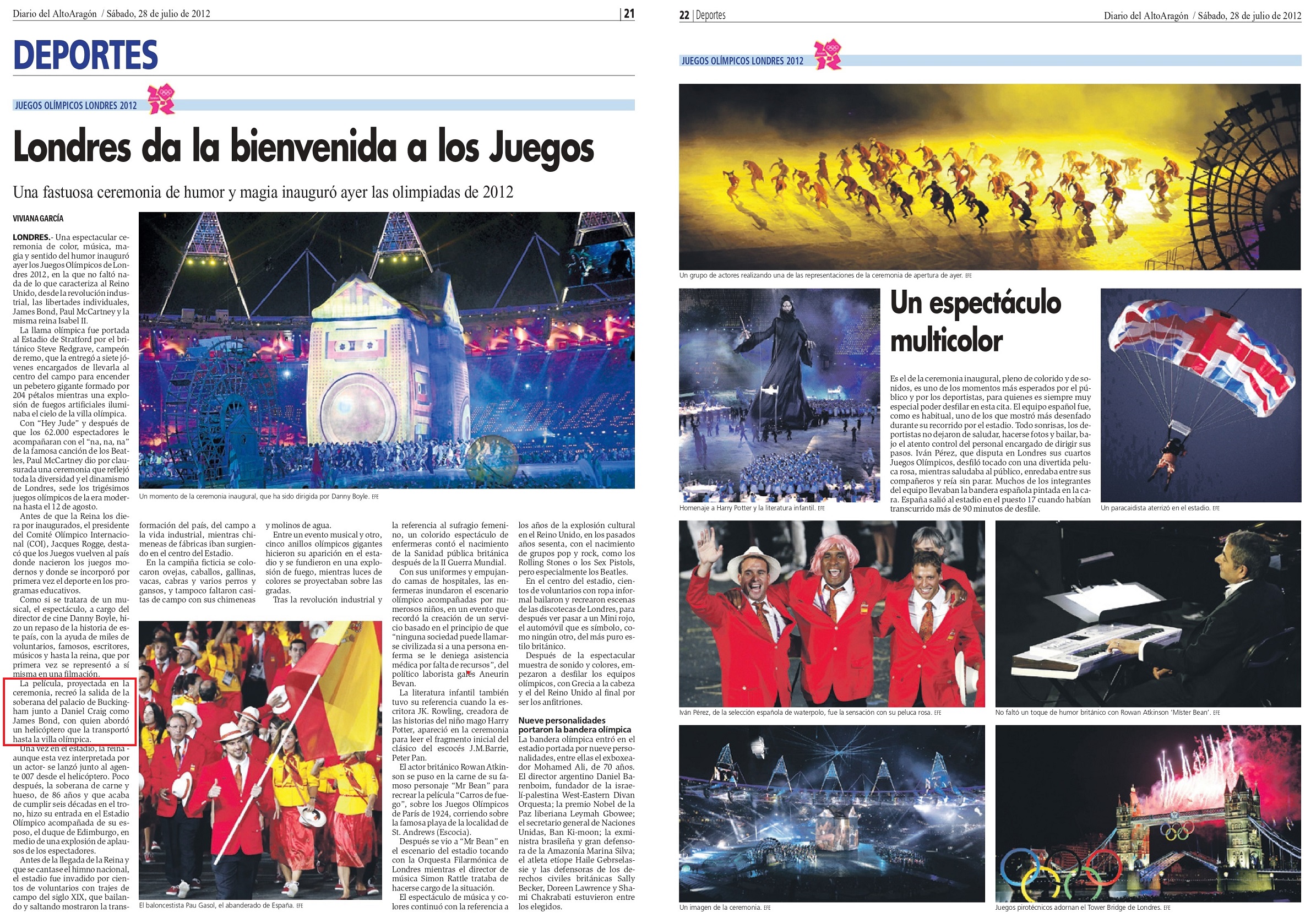 Olimpiadas 2012 07 28 Diario del Alto Aragon Huesca 21 22