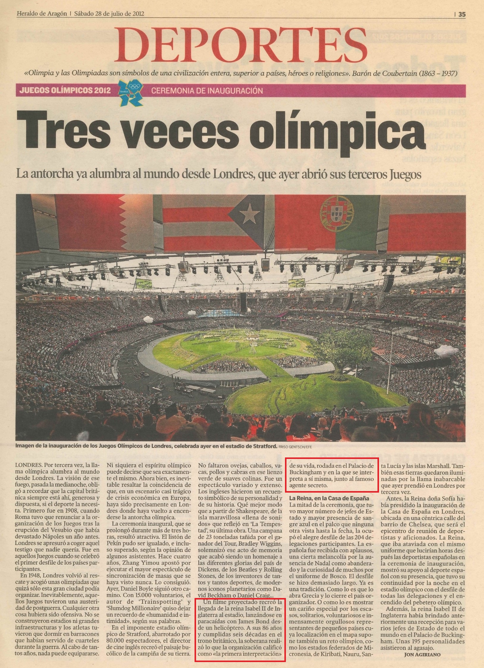 Olimpiadas 2012 07 28 Heraldo de Aragon 35