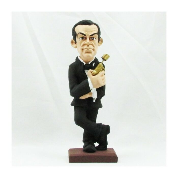 figura de resina caricatura sean connery en james bond 007